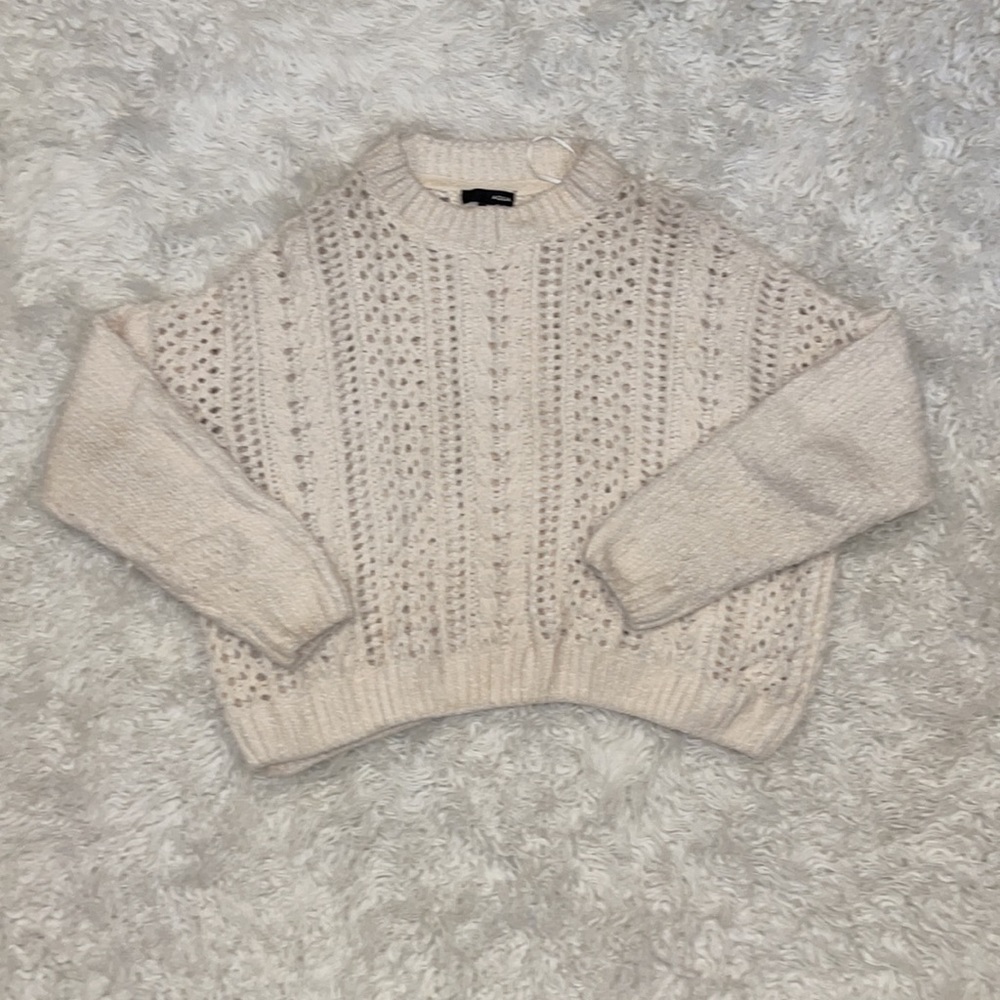 Cream crochet sweater
